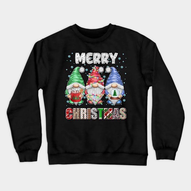 Merry Christmas Gnome Family Funny Xmas Tree Women Men Kids Crewneck Sweatshirt by JennyArtist